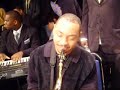 these are interfaith musicians keeping it crunk after our 2007 fall concert. we have clifton graham on the keys in the middle, james bell on the key to the right, we have courtland saxon wearing out the sax. on the sticks we have jonathan powell. playing but not seen also on the keys is min. derrick bender.