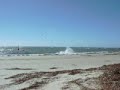 Kitesurf crash on the beach