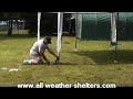 Outdoor garden party canopy installation - easy up assembly Outdoor garden party canopy installation - easy up assembly