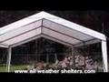 Outdoor garden party canopy installation - easy up assembly
