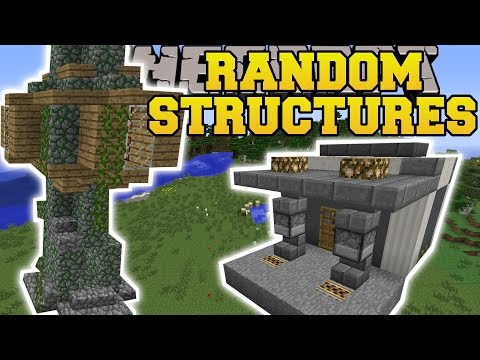 Minecraft: RANDOM STRUCTURES MOD (GAS STATION, TREE HOUSE, PARK, & MORE!!) Mod Showcase
