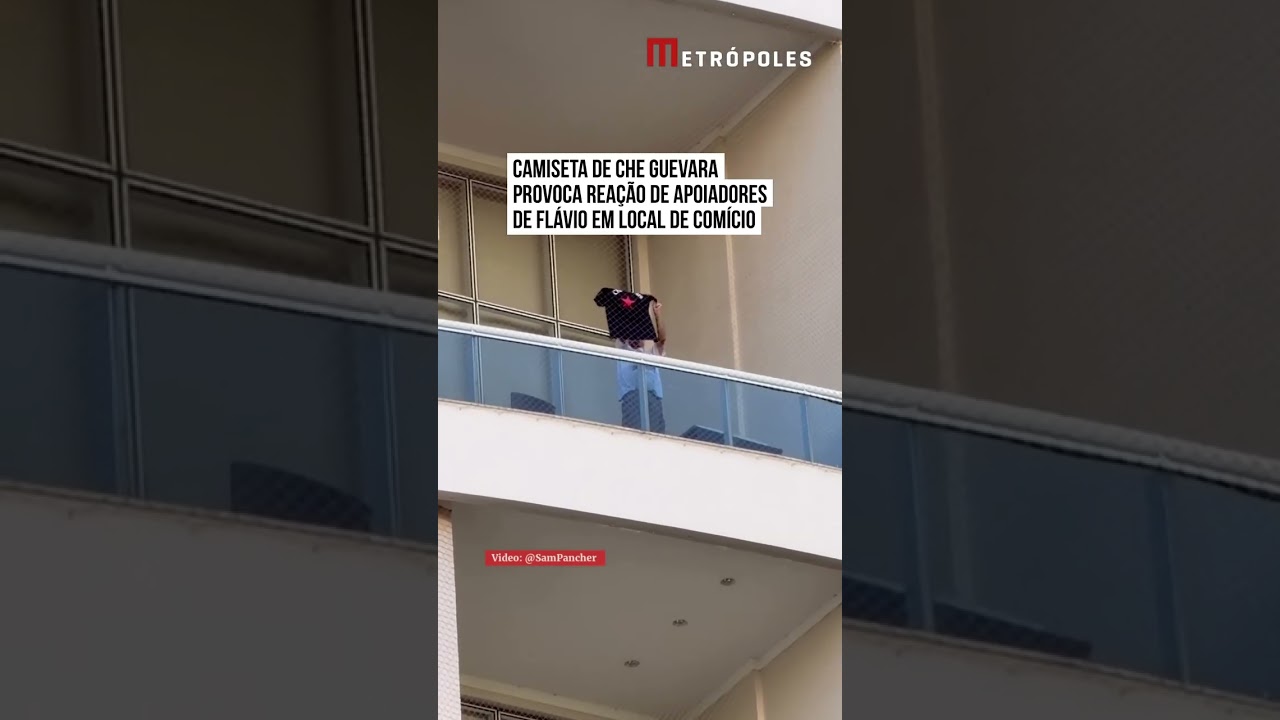 Camiseta de Che Guevara provoca reação de apoiadores de Flávio em local de comício