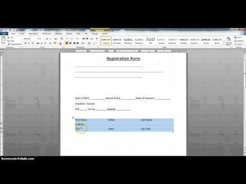 How To Create A Form Template In Word 2010