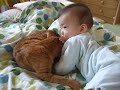 [ネコ]優しく包む包容力で赤ちゃんを見事「猫枕」の世界へいざなう。のサムネイル