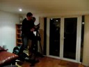 Riding the cross-trainer.........