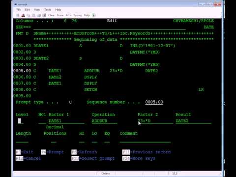 how to define compile time array in rpgle