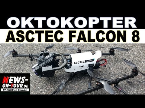 oktokopter - AscTec Falcon 8 - Facts Up to 650 g payload Up to 20 min flight time with standard payload 10 m/s maximum wind speed Redundant propulsion Unique field of vie...