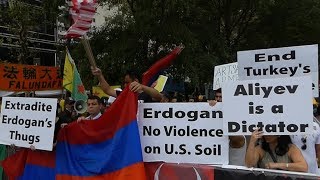 Protest in NY against Erdogan and Aliyev Dictatorships