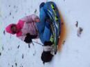 Rachel and Brittany on sled 2007
