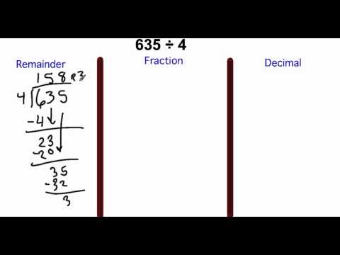 how to turn remainders into decimals