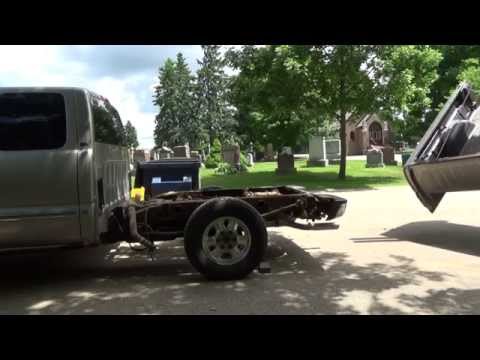 GMC truck bed removal and brake line fixing