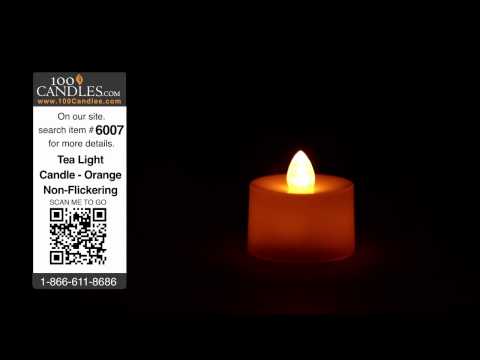 Orange Non-Flicker Battery Tea Lights by intelliFLAME