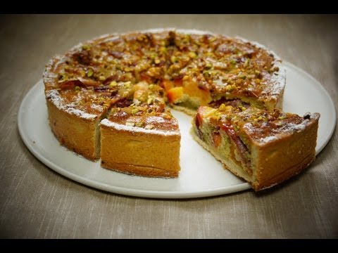 Recette de la tarte pêches pistaches amandes 100% maison