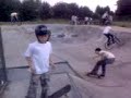A few simple skateboarding jumps at sproughtbrough skatepark
