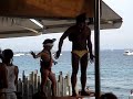 Dancing kid at Malibu beach club Ibiza