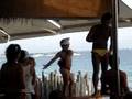 Dancing kid at Malibu beach club Ibiza