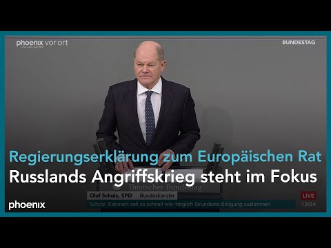 Bundeskanzler Olaf Scholz (SPD) mit Regierungserkl ...
