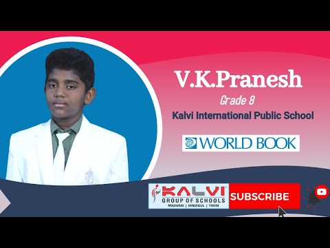Kalvi Schools V.K.Pranesh - Grade - 08  | Artificial Intelligence - World Book