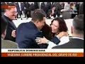 Abrazo entre Uribe, Ch�vez y Correa