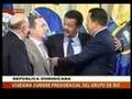 Abrazo entre Uribe, Chávez y Correa
