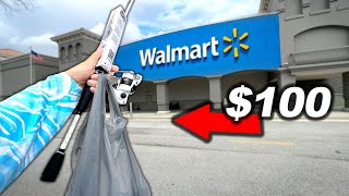 $100 Walmart BUDGET Fishing Challenge! (Rod/Reel/L