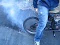 Minibike built with BMX frame - burnout!