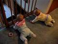 Twins laughing at grandma