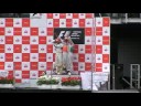 Lewis Hamilton on winners podium, British Grand Prix