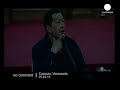 Venezuela, Miraflores Palace in Caracas: President Hugo Chavez speech interrupted by a power cut... No Comment | euronews: watch the international news without commentary | www.euronews.net/nocomment/
