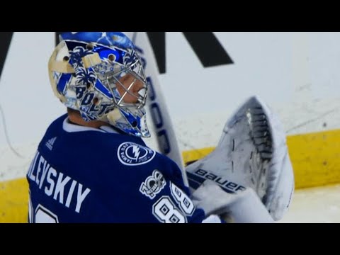 Video: Andrei Vasilevskiy stretches across to rob Nick Schmaltz