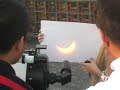 Filipino astronomers and astronomy enthusiasts gather on the rooftop of the Manila Observatory in Ateneo de Manila University for the May 21, 2012 partial view of the annular solar eclipse. Among the astronomers is Dr. Edmund Rosales, former president of the Philippine Astronomical Society.