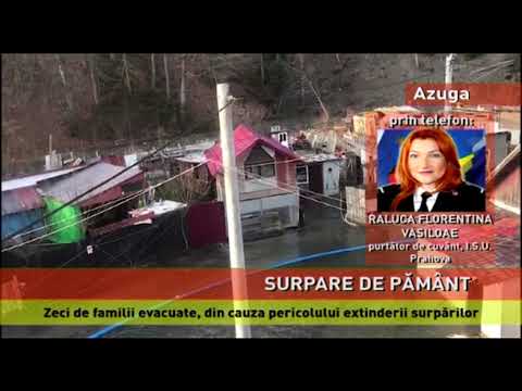 Alunecare de teren însoțită de inundații, în stațiunea Azuga