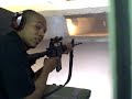 Three AR-15s rapid firing in a row.  2 ACOGs and 1 Eotech.