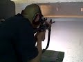 Three AR-15s rapid firing in a row.  2 ACOGs and 1 Eotech.