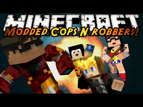 Minecraft Mini-Game : MODDED COPS N ROBBERS! SUPERHEROES!