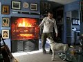 arty with ray in front of fireplace
