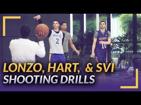 Video: Lakers Training Camp: Lonzo Ball, Josh Hart, Svi Mykhailiuk 3-point Shooting Drill