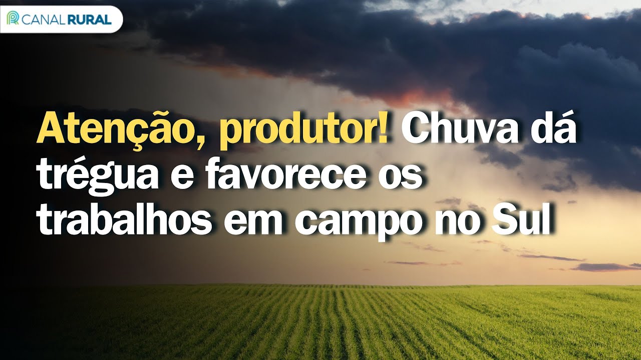 Atenção, produtor! Chuva dá trégua e favorece os trabalhos em campo no Sul | Previsão do tempo | Sul