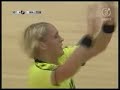 Cecilie Leganger attempts handstand save