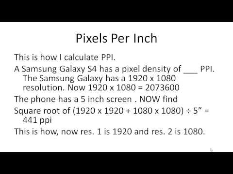 how to calculate pixels per inch