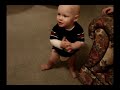 Owen trying to take his first steps