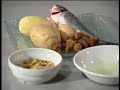 Lubina con costra de pistacho sobre higos secos y patatas