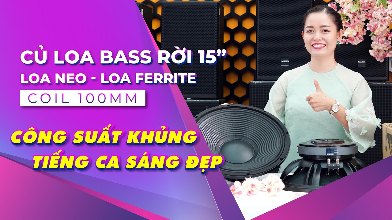 LOA BASS 40 MAXO | Voice coil 100mm | Tiếng ca sáng đẹp | PA15ML-29Y & NE1540ML-8