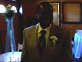 a friend is taping family after a wedding and runs into a man of few words...then says sweet?