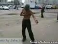 crazy drunk hobo dancing in public!!! funny