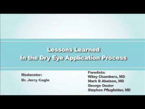 The Inaugural Dry Eye Summit 2010 Section: Lessons Learned in the Dry Eye Application Process
