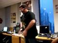Spot does the robot while Covino beatboxes