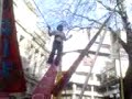 Michael the gayboy on a trampoline