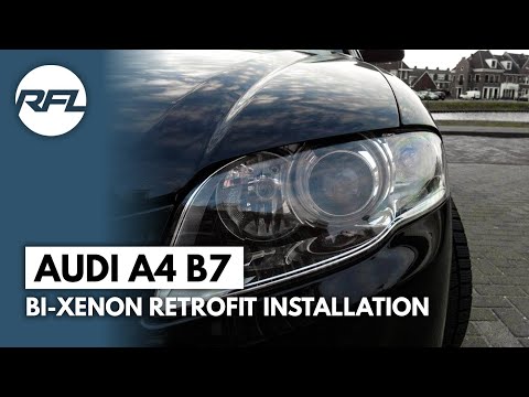 Audi A4 B7 Mini H1 Bi xenon projector headlight retrofit full tutorial