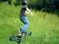 Emlyn and Mattie Mountain boarding in chalford